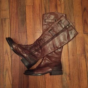 Vince Camuto tall brown leather boots
